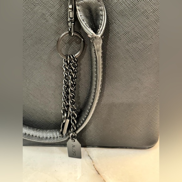 Aldo black tote purse with chain tassel like new LARGE - Picture 10 of 13